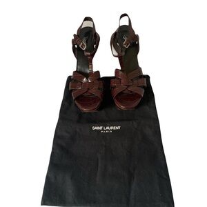 Saint Laurent Tribute Amaretto Burgundy Heels